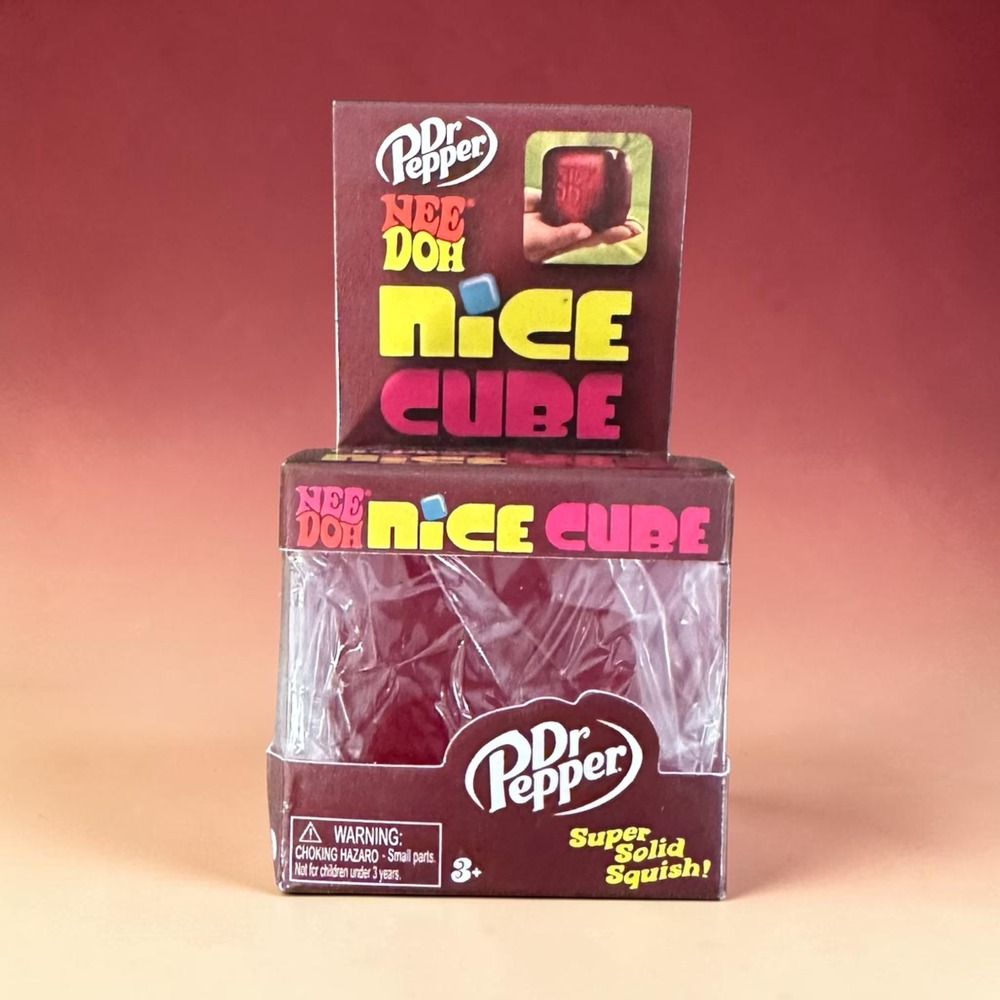 Nice Cube Dr Pepper Squishy Fidget Toy Maroon Sensory Toy